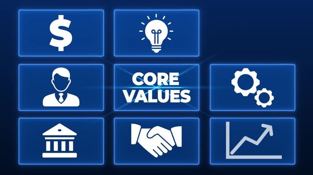 Business, Technology, Internet and network concept. Core values responsibility ethics goals company concept.