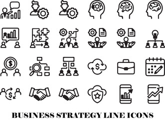 Modern business icon set with diverse color options