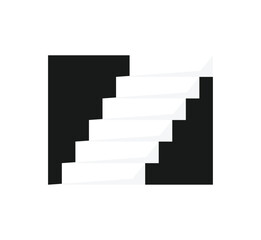 Abstract White Ascent Stairs Iogo