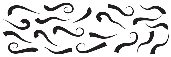 Swoosh line vector, underline swish, Swoosh and swash typography tails shape. Underline retro swoop wave line for athletic t-shirt.  set isolated on white background. eps10 55 © Raima