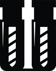 test tube icon silhouette vector illustration on transparent background