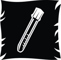 test tube icon silhouette vector illustration on transparent background