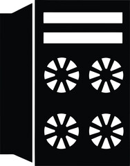 server rack icon silhouette vector illustration on transparent background