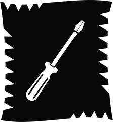 screwdriver icon silhouette vector illustration on transparent background