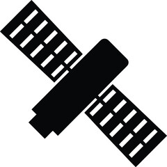 satellite radar icon silhouette vector illustration on transparent background