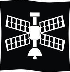 satellite icon silhouette vector illustration on transparent background