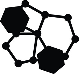 molecule structure icon silhouette vector illustration on transparent background