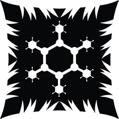 molecule icon silhouette vector illustration on transparent background