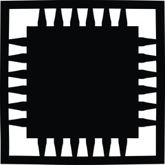 microchip icon silhouette vector illustration on transparent background