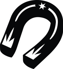 magnet icon silhouette vector illustration on transparent background