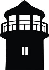 lighthouse tower icon silhouette vector illustration on transparent background