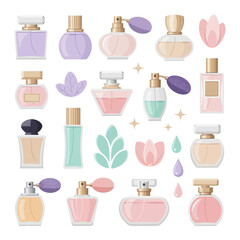 Elegant Perfume Bottles Illustration Collection
