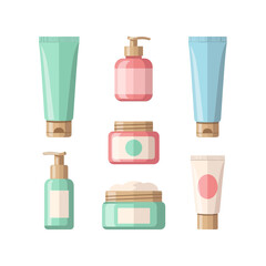 Minimal Skincare Bottles and Jars Illustration