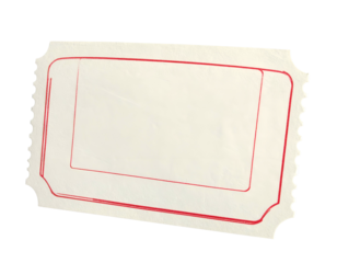 Blank entry slip with torn edges and red border