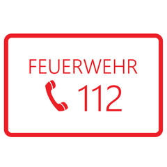 Fire department (Feuerwehr) vector icon