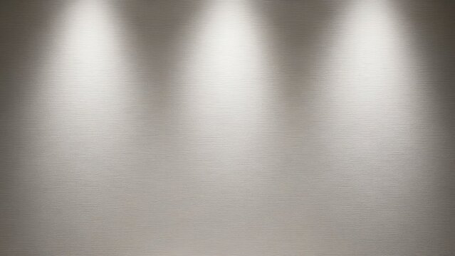 Aesthetic Harmony A brightly lit metal background texture showcasing three spotlights creating a dramatic effect | minimal, soft, abstract, modern, neutral, calm.