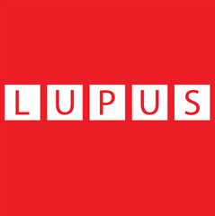  Lupus word written on wooden bloks vector icon,.eps