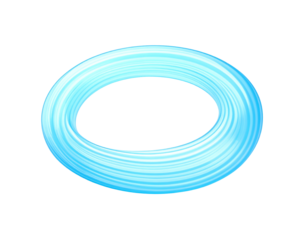 Glowing blue torus shape with textured surface
