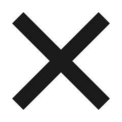 Black Cross Sign. Black Cross Mark, No, Delete Icon. Stop Sign, Cancel Symbol.