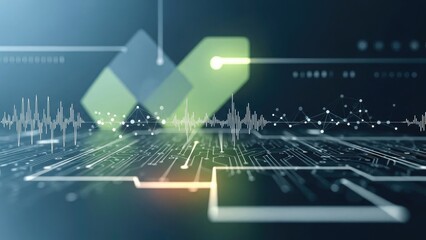 Aesthetic Harmony Abstract futuristic background with circuit board elements and glowing light effects | minimal, soft, abstract, modern, neutral, calm.