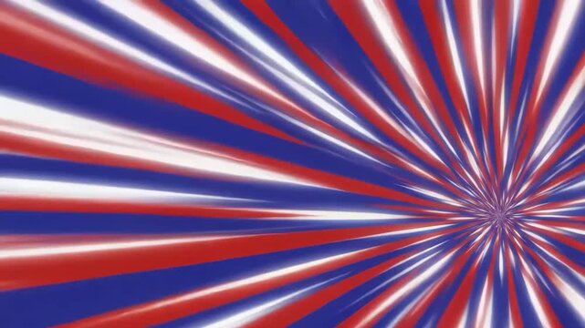 Abstract red white and blue speed lines zooming outward motion background