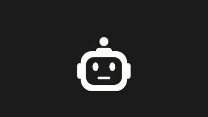 Obraz premium Simple Robot Icon with Neutral Expression.