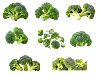 Brokkoli Set isoliert auf wei&szlig;em Hintergrund