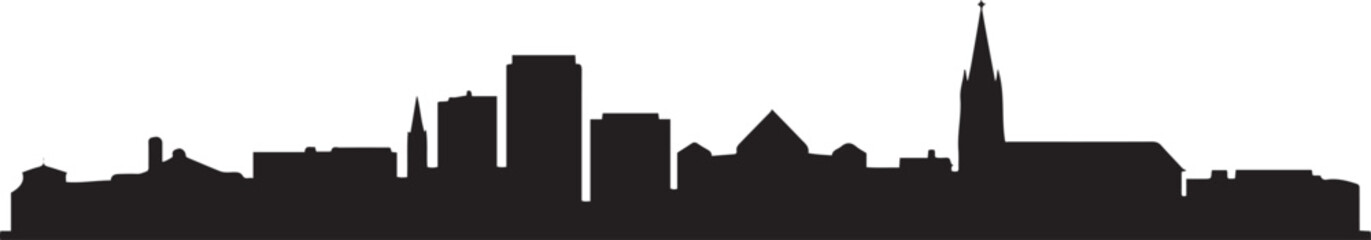 Wolverhampton Skyline UK City. design Vector black silhouette