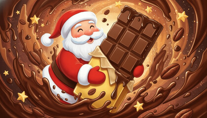 Santa Claus With Chocolate Bar