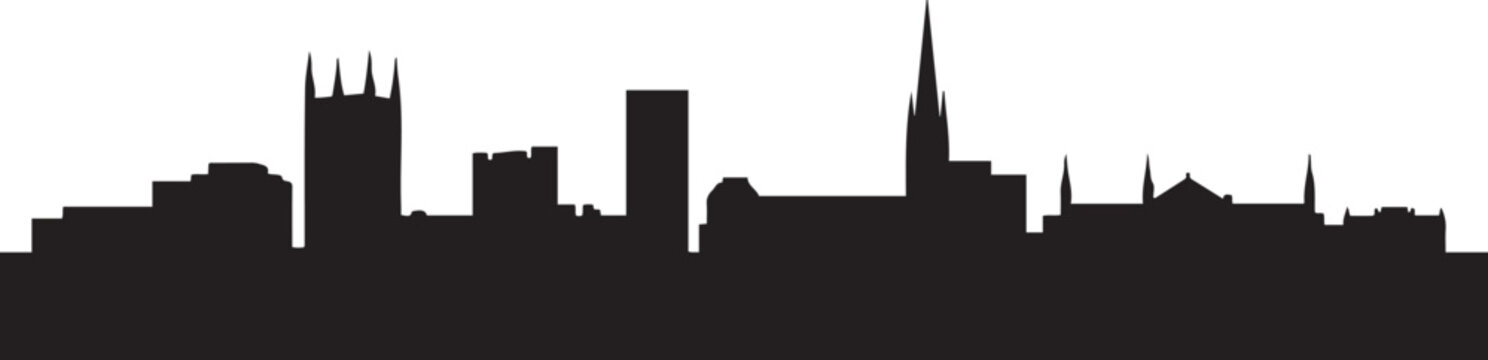 Wolverhampton Skyline UK City. design Vector black silhouette