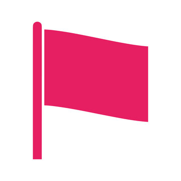 Pink flag on a pole, symbolizing awareness and notification