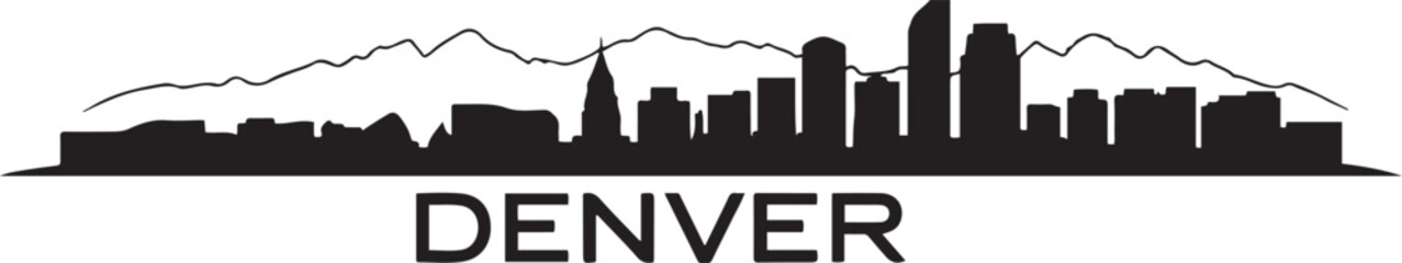 Detailed Denver skyline vector illustration. Denver. design Vector black silhouette © firoz