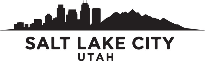 Fototapeta premium salt lake city UTAH t shirt graphic design. design Vector black silhouette