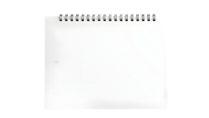 Blank Tear Off Calendar Page with Metal Ring Binding Isolated on Transparent Background PNG