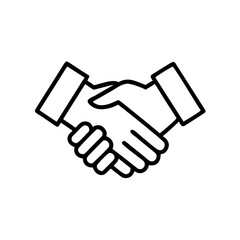 Obraz premium Handshake symbolizing agreement or partnership in outline style 