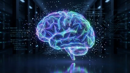 Abstract Brain Network Technology Digital Illustration Design