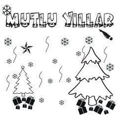 Merry Christmas and Happy New Year 2026 greeting card.