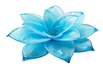 Naklejka premium Transparent background with translucent gel-like flowers. Crystal. Glossy. Three-dimensional. 3DCG. Transparent Blue.