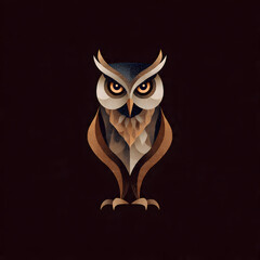 The beautiful owl logo on a black background