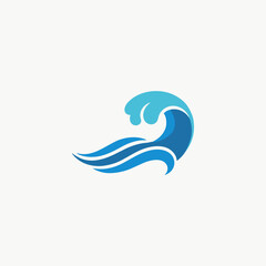 Ripple water wave icon logo flat vector design