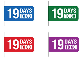19 Days To Go Countdown Label Vector Set Design