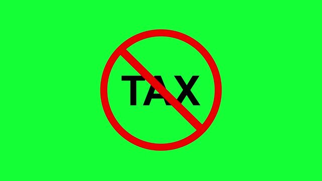 duty free and zero tax graphic with crossed out text. symbol for tax free zone and saving money. tax exemption and relief promotion icon.