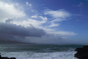 European windstorm Emilia affecting Gran Canaria, Canary Islands