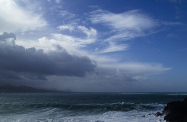 European windstorm Emilia affecting Gran Canaria, Canary Islands