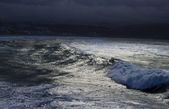 European windstorm Emilia affecting Gran Canaria, Canary Islands