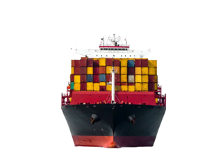 Massive vessel laden with colorful cargo containers (1)
