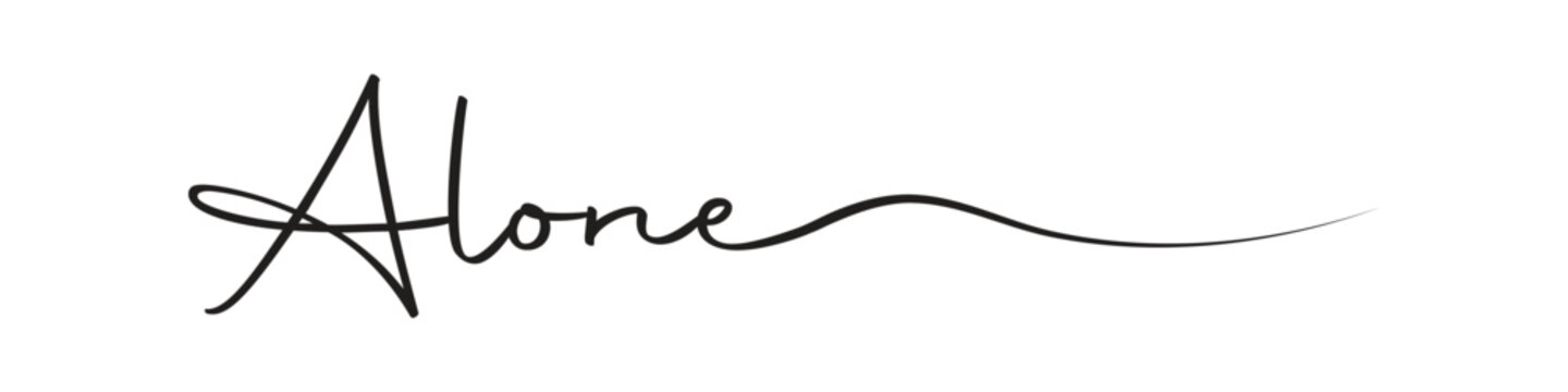 Alone Handwritten Calligraphy Word with Minimal Line Style