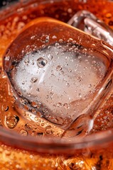 Luxury Cocktail Macro Close-Up with Ice and Glass Texture