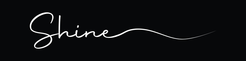 Shine Handwritten Calligraphy Word on Dark Background