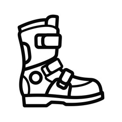 Simple line art illustration of a ski boot